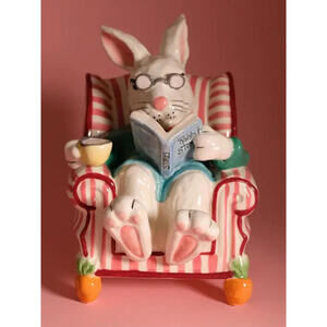 EASTER BUNNY CHAIR FIGURINE